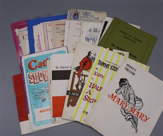 Approx 150 London Theatre programmes from 1940 to 1960